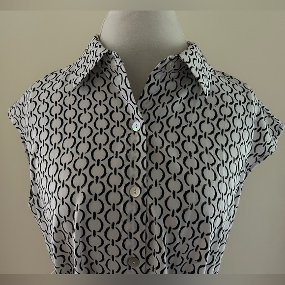 CUTE White w/Black/Brown Dress - Picture 2 of 7